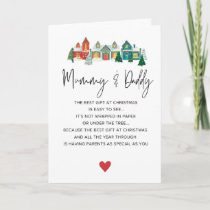 Cartes Pour Fêtes Annuelles Maman mignonne et papa Joyeux Noël Plié