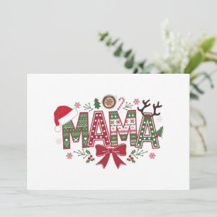 Cartes Pour Fêtes Annuelles Maman Noël Coquette Noeud Maman Claus Gâteau d'Arb