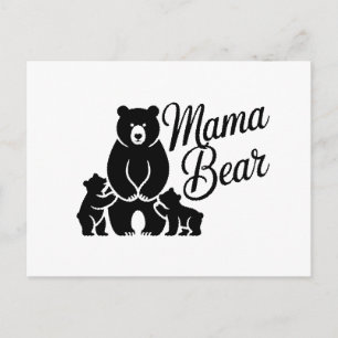 Cartes Pour Fêtes Annuelles Maman Ours avec ses petits Famille d'ours mignonne