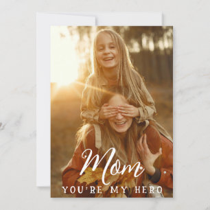 Cartes Pour Fêtes Annuelles Maman Tu Es Mon Héros Avec Rose