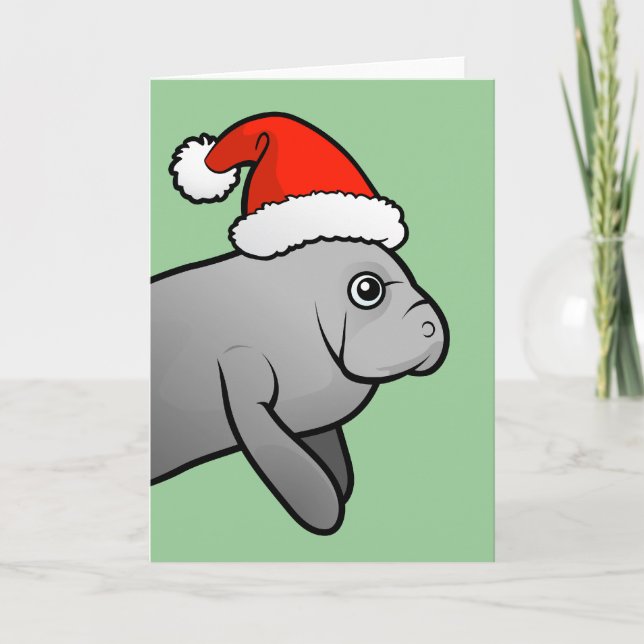 Cartes Pour Fêtes Annuelles Manat de Noël Père Noël (Devant)