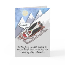 Manchot drôle sur luge Personnalisé