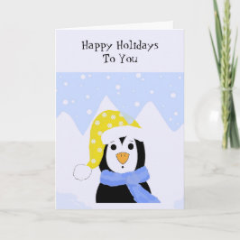 Cartes Pour Fêtes Annuelles Manchot froid