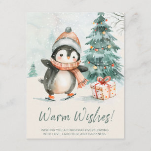 Cartes Pour Fêtes Annuelles Manchot Vœux Chaleureux