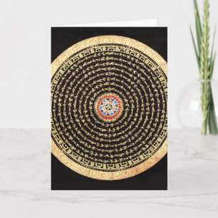 Cartes Pour Fêtes Annuelles Mandala Art tibétain (or et noir)