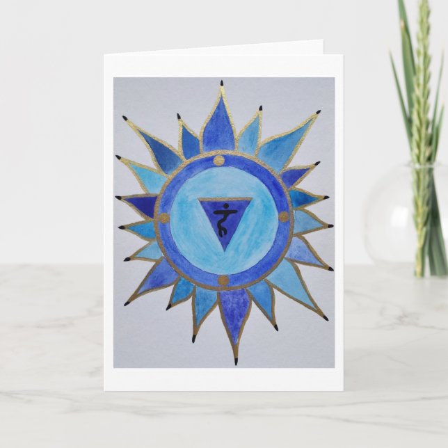 Cartes Pour Fêtes Annuelles Mandala blau (Devant)