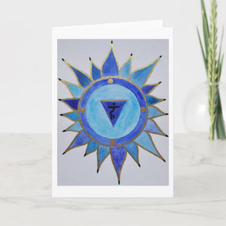 Cartes Pour Fêtes Annuelles Mandala bleu