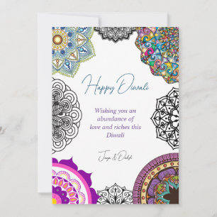 Cartes Pour Fêtes Annuelles Mandala colorée Diwali