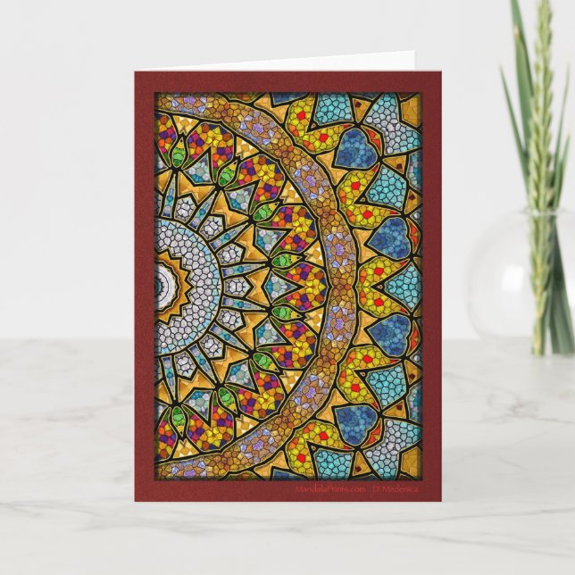 Cartes Pour Fêtes Annuelles Mandala de Noël numérique (Devant)