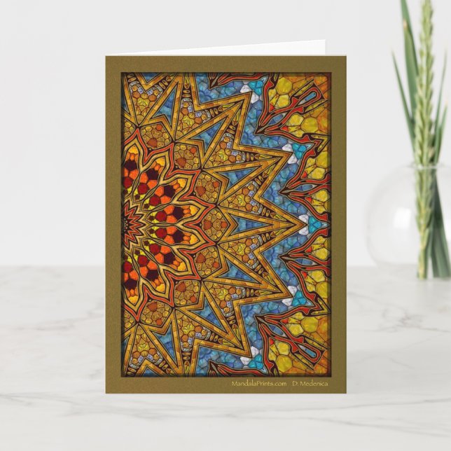 Cartes Pour Fêtes Annuelles Mandala du désert numérique (Devant)