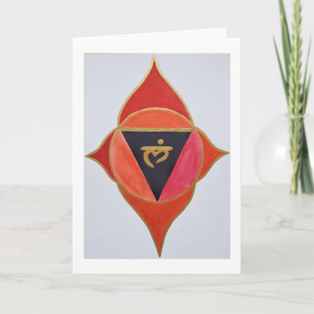 Cartes Pour Fêtes Annuelles Mandala rouge (Devant)