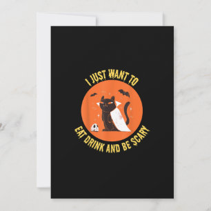 Cartes Pour Fêtes Annuelles Manger Boire Et Être Effrayant Chat ÉpoUVantable H