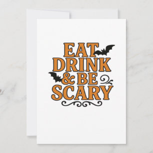 Cartes Pour Fêtes Annuelles Manger, boire et être effrayant Halloween Graphiqu