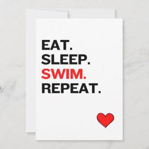 Cartes Pour Fêtes Annuelles Manger. Dormir. Nage. Recommencer.