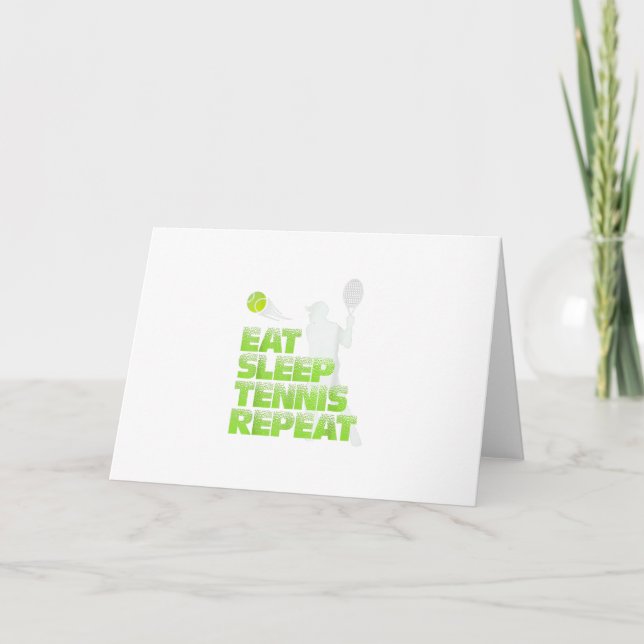 Cartes Pour Fêtes Annuelles manger dormir tennis répéter sport cadeau (Devant)