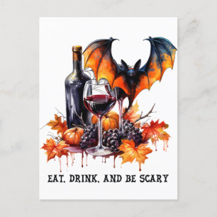 Cartes Pour Fêtes Annuelles Mangez Boire et soyez effrayant Automne Halloween 