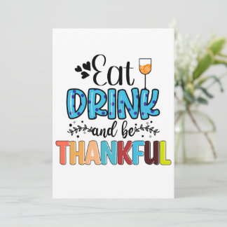 Cartes Pour Fêtes Annuelles Mangez Boire et Soyez Gentil Thanksgiving