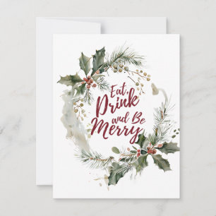 Cartes Pour Fêtes Annuelles Mangez, buvez et profitez 