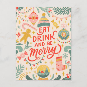 Cartes Pour Fêtes Annuelles Mangez, buvez et profitez 