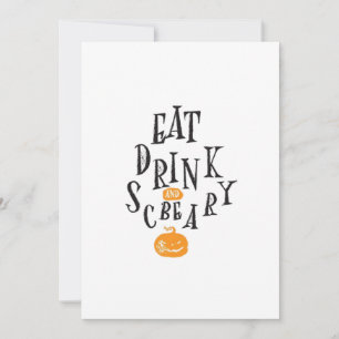 Cartes Pour Fêtes Annuelles Mangez, buvez et soyez effrayant Joyeux Halloween
