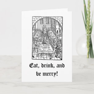 Cartes Pour Fêtes Annuelles Mangez, buvez, et soyez joyeux !