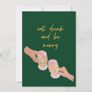 Cartes Pour Fêtes Annuelles Mangez, Buvez et soyez Joyeux, Joyeux, Noël, Rétro