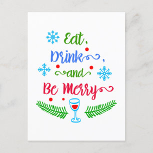 Cartes Pour Fêtes Annuelles Mangez, Buvez et Soyez Joyeux, Noël, ZSSPG