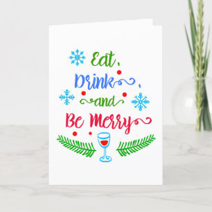 Cartes Pour Fêtes Annuelles Mangez, Buvez et Soyez Joyeux, Noël, ZSSPG