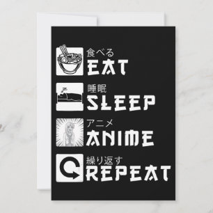 Cartes Pour Fêtes Annuelles Mangez le sommeil Anime Répétez le manga amoureux 