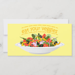 Cartes Pour Fêtes Annuelles Mangez vos Légumes Citer salade fraîche mélange bo