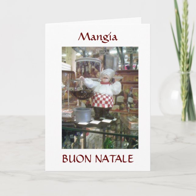 CARTES POUR FÊTES ANNUELLES MANGIA= CHRISTMAS ITALIAN (Devant)