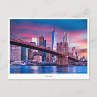 Cartes Pour Fêtes Annuelles Manhattan skyline, New York Holiday Postcard
