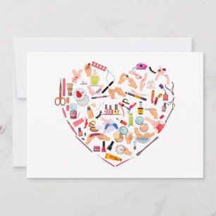 Cartes Pour Fêtes Annuelles Manicuriste Nail Technicien Outil Coeur