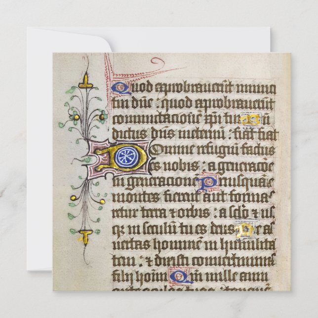 Cartes Pour Fêtes Annuelles Manuscrit enluminé médiéval (Devant)