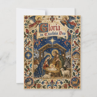 Cartes Pour Fêtes Annuelles Manuscrit enluminé médiéval Nativité