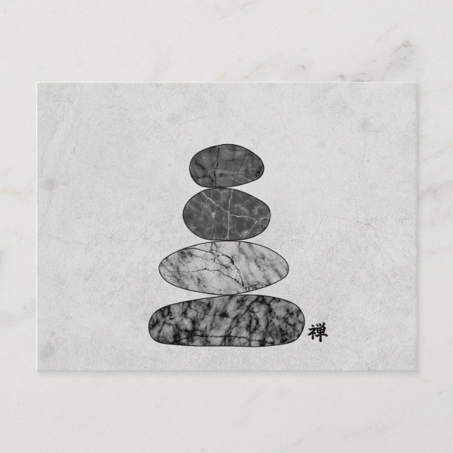 Cartes Pour Fêtes Annuelles Marbre Zen Stones (Devant)
