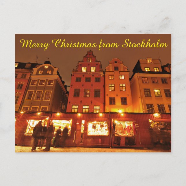 Cartes Pour Fêtes Annuelles Marché de Noël à Stockholm, Suède (Devant)