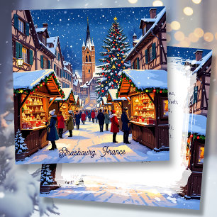 Cartes Pour Fêtes Annuelles Marché de Noël de Strasbourg, France Personnalisé