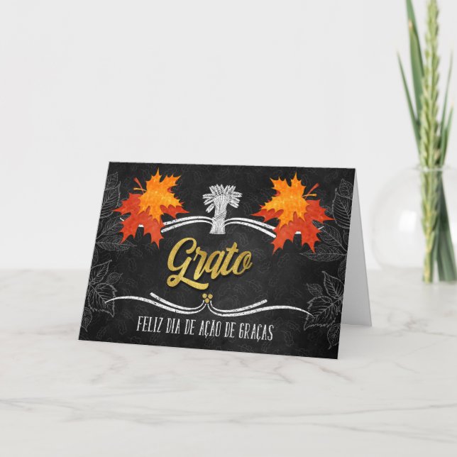 Cartes Pour Fêtes Annuelles Marche portugaise des bénédictions d'action de grâ (Devant)