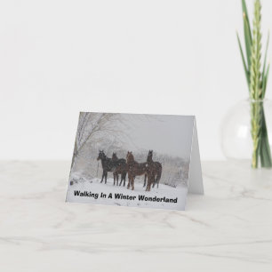 Cartes Pour Fêtes Annuelles Marcher Dans Un Pays Merveilleux D'Hiver