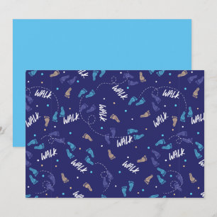 Cartes Pour Fêtes Annuelles Marcher ensemble : Empreinte Aventure Silhouette