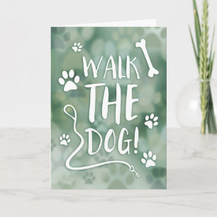 Cartes Pour Fêtes Annuelles marcher le chien