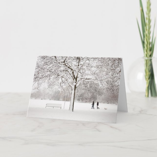 Cartes Pour Fêtes Annuelles Marcheurs de chien (Devant)