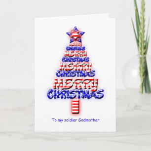 Cartes Pour Fêtes Annuelles Marée du soldat, arbre patriotique de Noël