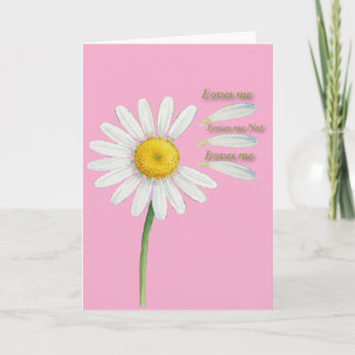Cartes Pour Fêtes Annuelles Marguerite "Je t'aime, je ne t'aime pas" - Aquarel