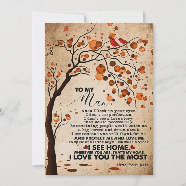 Cartes Pour Fêtes Annuelles Mari À Mon Mari Je Vois La Maison (Devant)