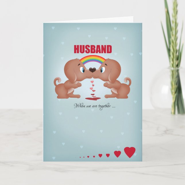 Cartes Pour Fêtes Annuelles Mari Gay Homme Saint Valentin Baiser Chiens et (Devant)