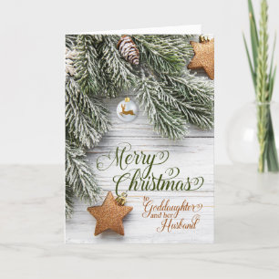Cartes Pour Fêtes Annuelles Mari Godgirl Noël Pin neigeux et étoiles