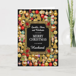 Cartes Pour Fêtes Annuelles Mari Joyeux Noël avec ornements