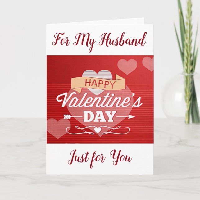 CARTES POUR FÊTES ANNUELLES ***MARI*** LA JOURNÉE DE VALENTINE "AMOUR" ET "PLU (Devant)